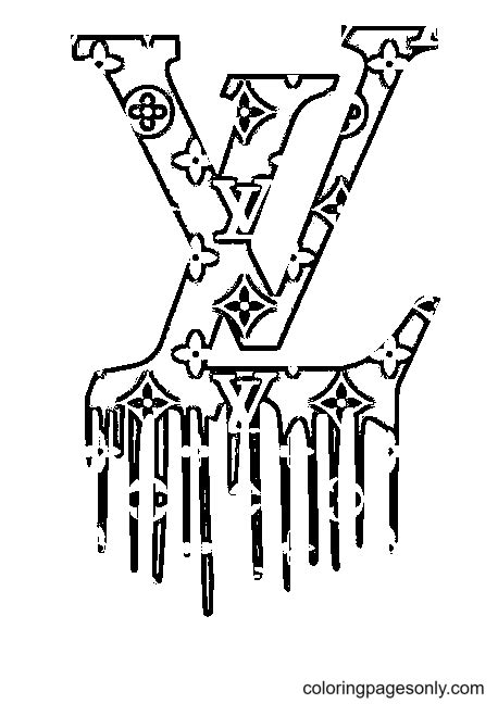 lv coloring pages|Lv logo coloring page.